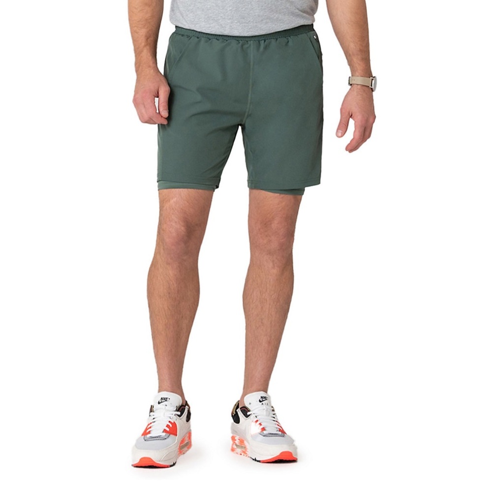 NWT Men's Caliville Stretch Active Lined Performance Shorts Green Size XXL